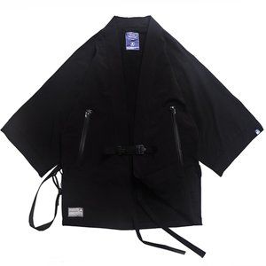 Japanese Streetwear Samurai Kimono Jacket Summer Lightweight Black Tee ye-t1